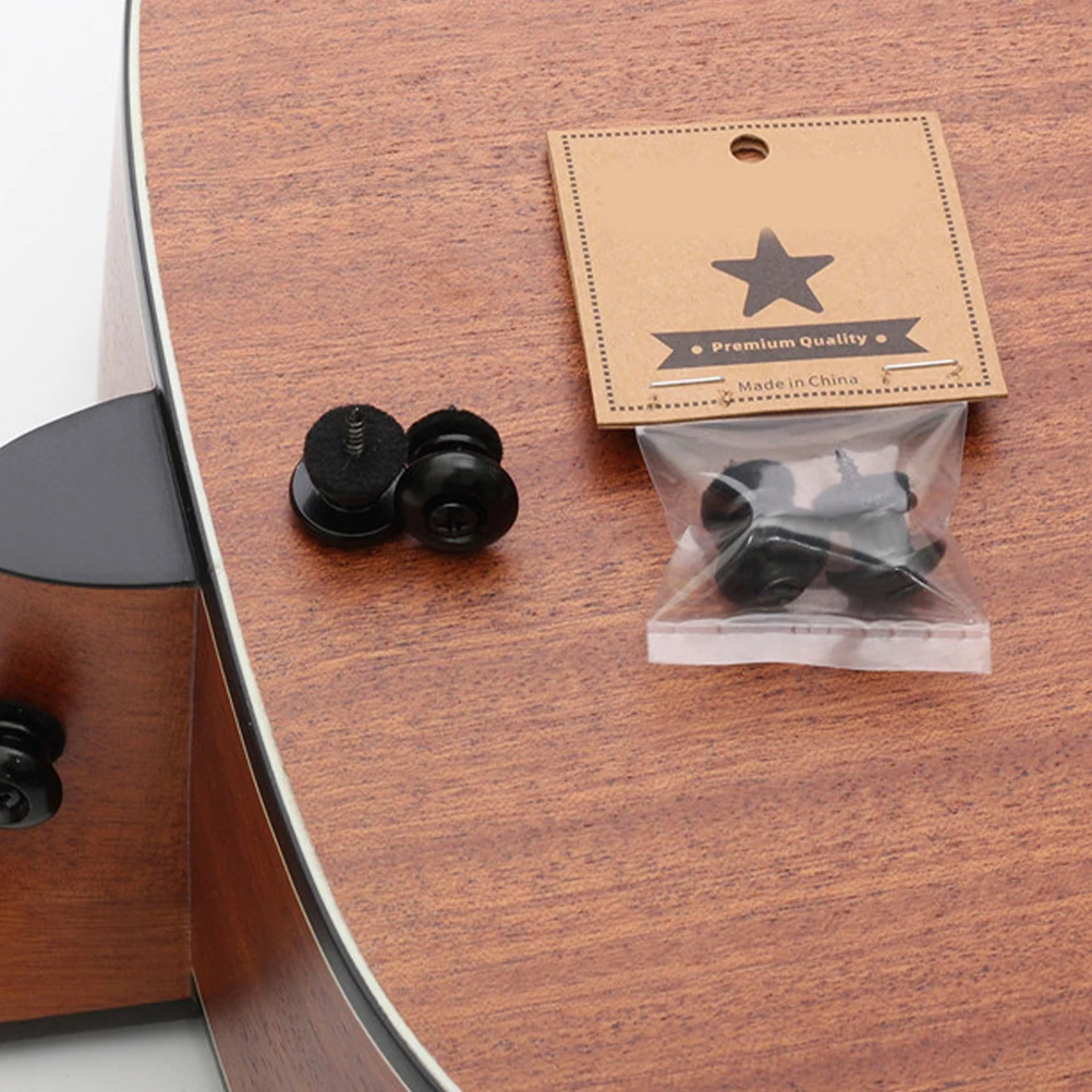 

6 Pcs Guitar Strap Button Bass Accessories Holder Straplock Iron Pins Acoustic Accessory
