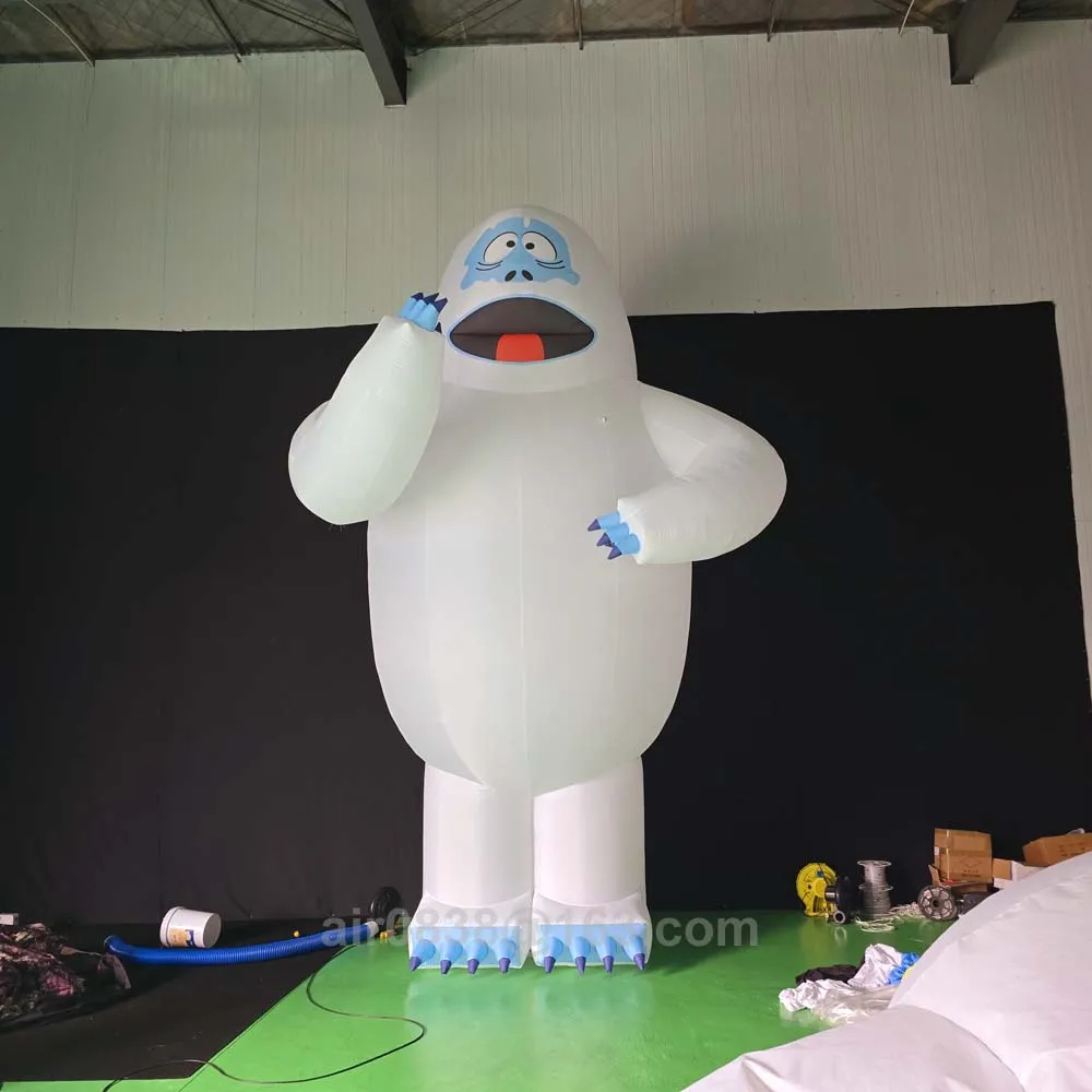 Muñeco de nieve inflable gigante de Navidad con luces Led, muñeco de nieve Abominable para interiores y exteriores, Yeti inflable para decoración de jardín, césped y patio