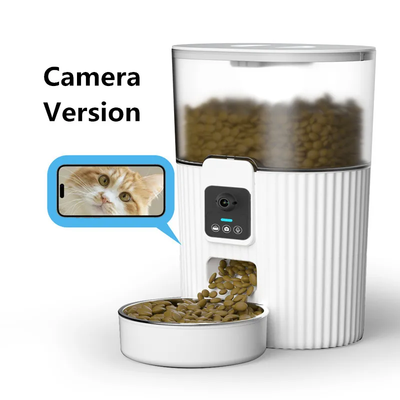 Automatic Cat Feeder Programmable Feeding Schedule Dual Power Supply Large Capacity 3.5L Food Can Easy to Clean