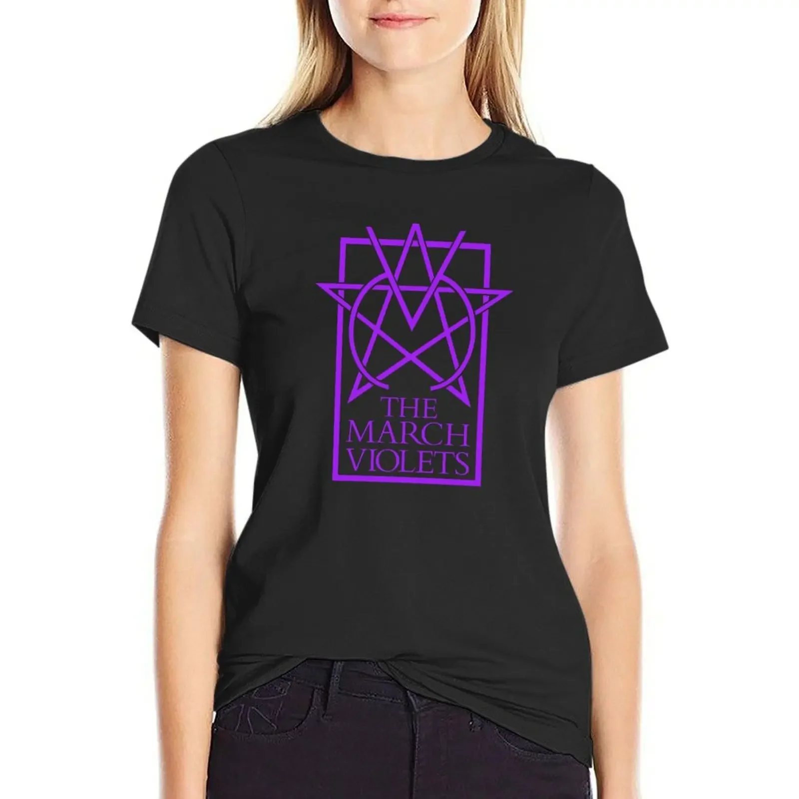 The March Violets - Logo - Purple T-shirt tees Blouse Woman clothing