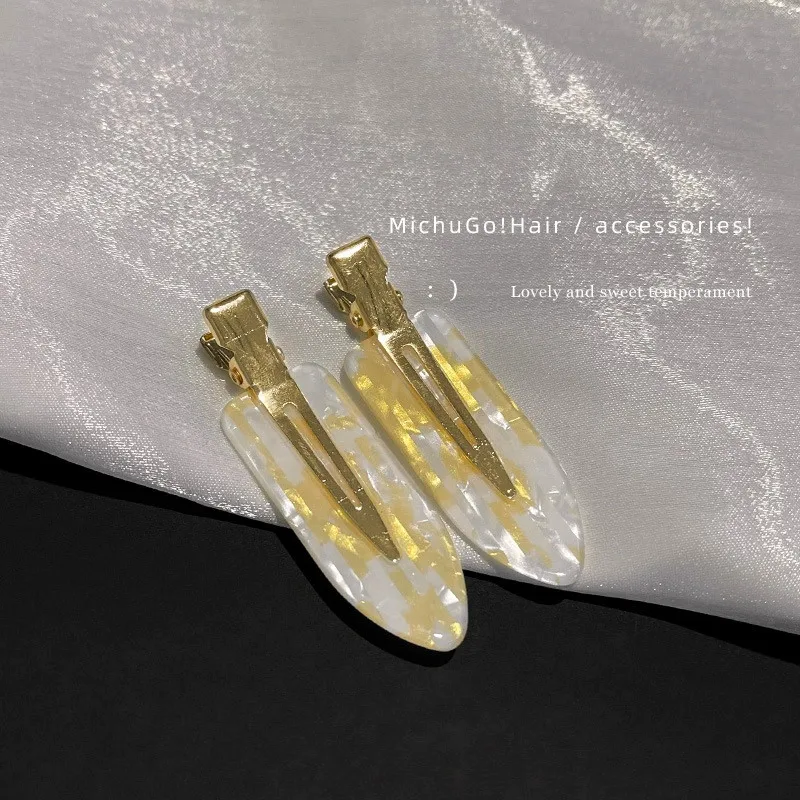 2 Stück Einfache Sakura-Rosa Nahtlose Haarspangen für Frauen, Acetat-Haarklammern ohne Biegung, Entenschnabel-Clips, Haarstyling-Werkzeug – Detail 8