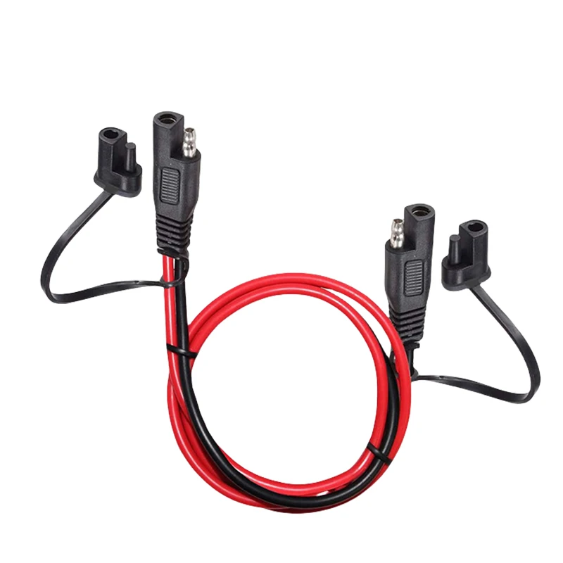 

14AWG Соединительный кабель SAE с двойной головкой, пылезащитный чехол, удлиненное соединение, шнур питания, водонепроницаемый солнечный аккумулятор, автомобильный кабель питания