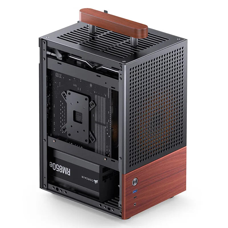 Imagem -06 - Portátil Itx Handle Case Liga de Alumínio Shell Suporte Atx Power Supply Mini Computador Desktop Office Chassis mm Jonsbo-t6