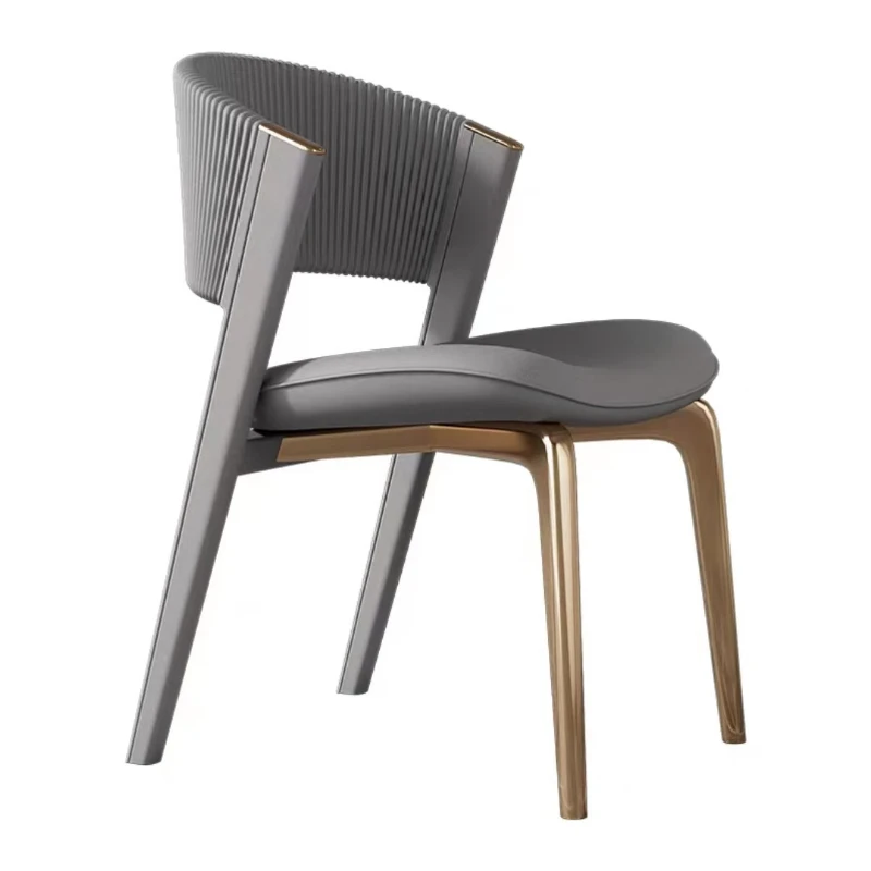 Minimalist Chairs Chair for Desk Leather Living Room Office Interior Dining Soft Hotel Chaise Salle a Manger Design Furniture image 5