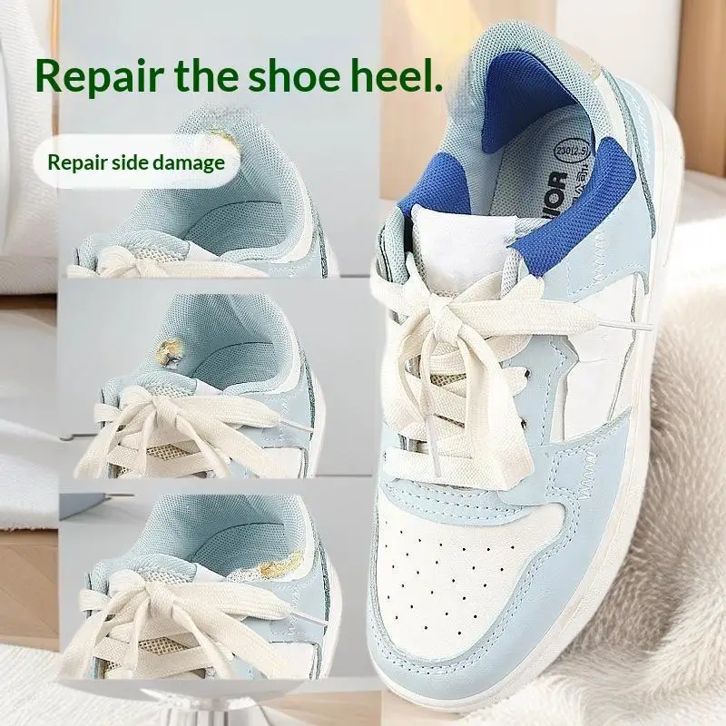 Anti-Friction Sneaker Heel Repair Patches 8Pcs Adhesive Shoe Side Damage Lining Stickers for Running Shoes Care