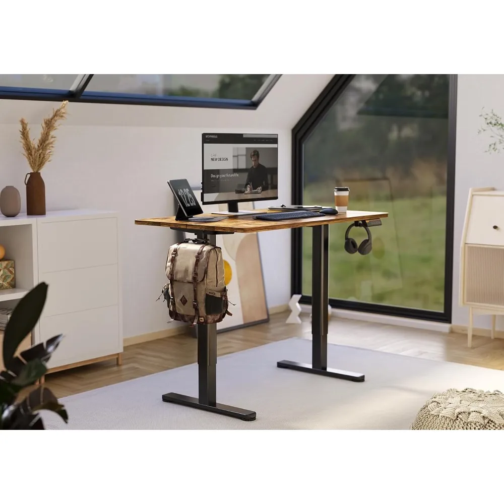 Elétrica Standing Desk com Splice Board, Casa e Escritório Sit Stand up Desk, Altura Ajustável, 48x24 pol