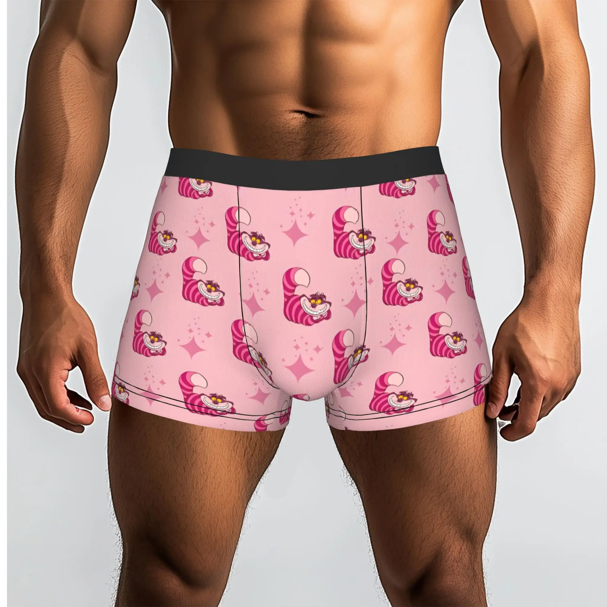 Customized C-Cheshire Anime Cat Underwear Male Printed  Boxer Shorts Panties Briefs Soft Underpants