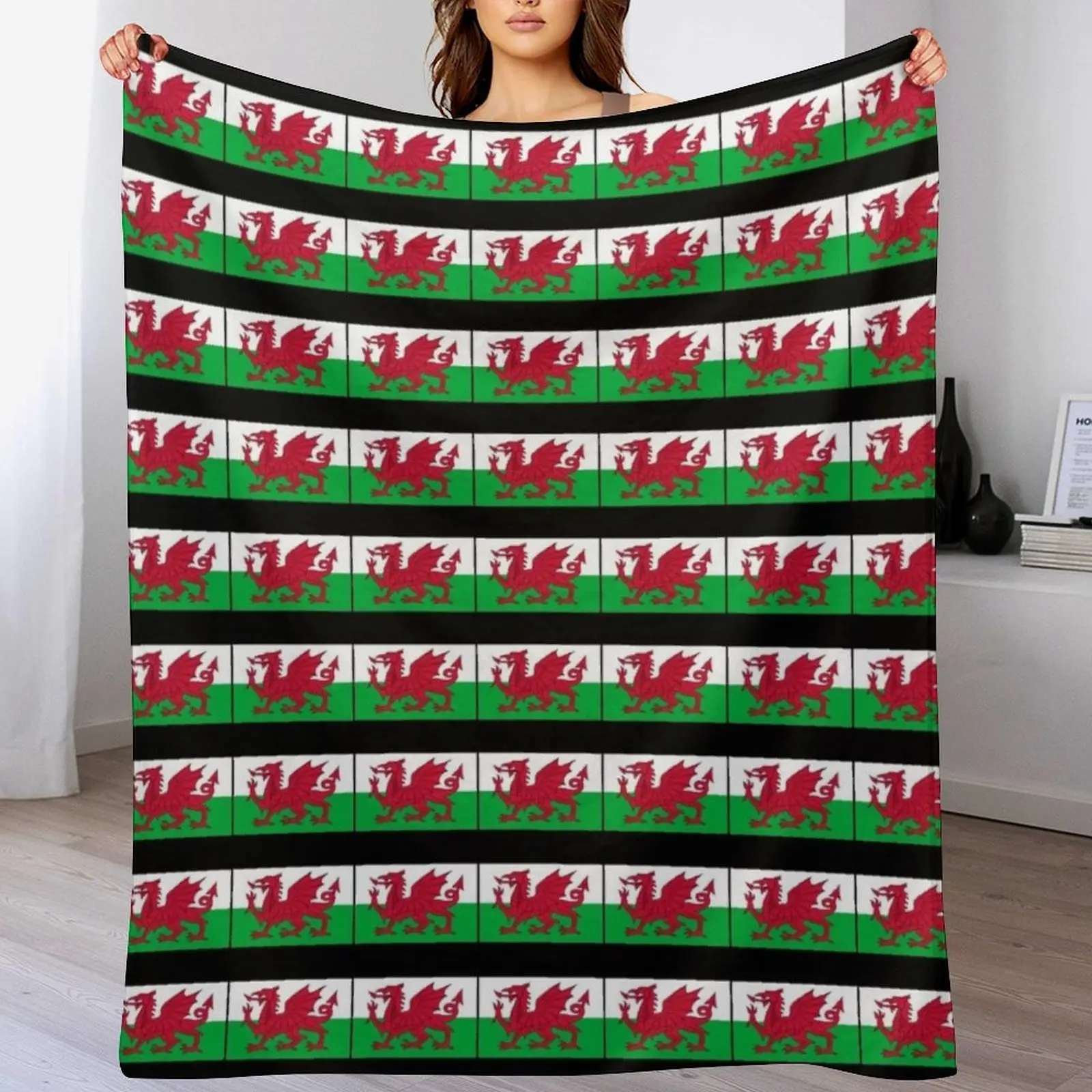 Wales National Flag - Welsh Fan Sticker T-Shirt Bedspread Throw Blanket Beautifuls Luxury Throw Fashion Sofas Blankets