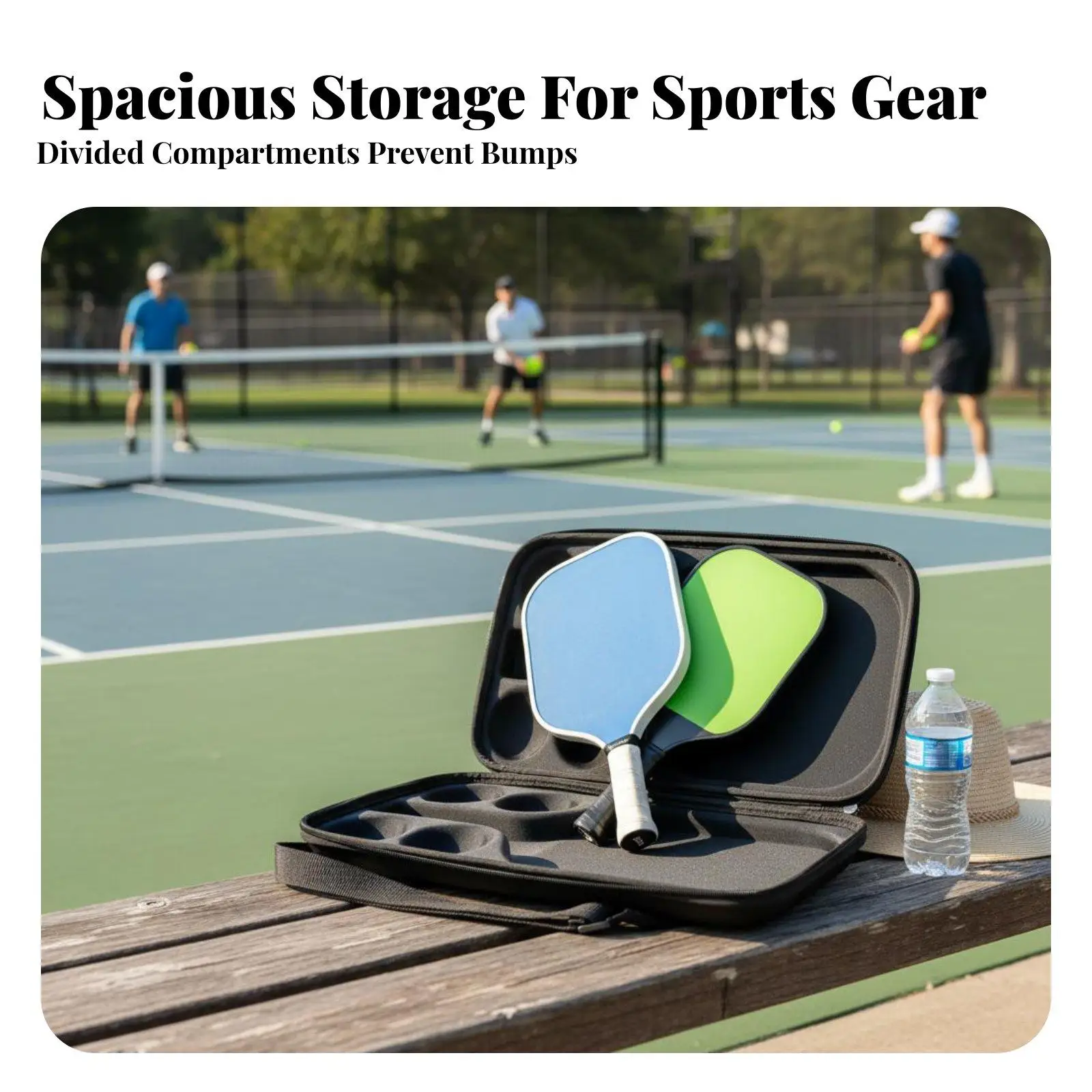 Sports Paddle Bag Large Capacity Sports Paddle Case Shielded Hard Shell Racket Case for Travel