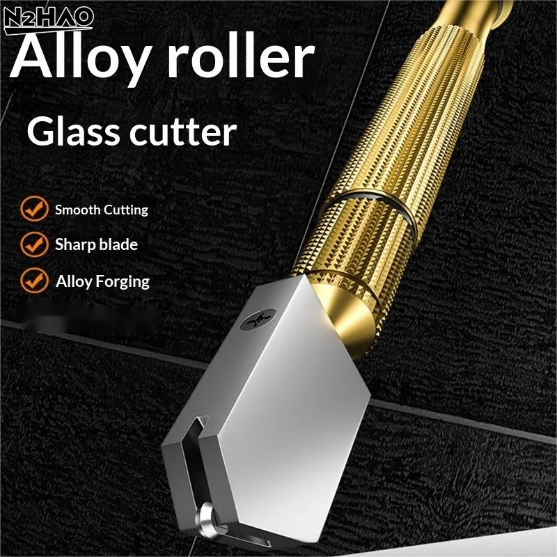 Roller Glass Cutter Diamond Tip Alloy Metal Handle Sharp Cutting Blade For Manual Glass Tile Cutting Home DIY Working Tools