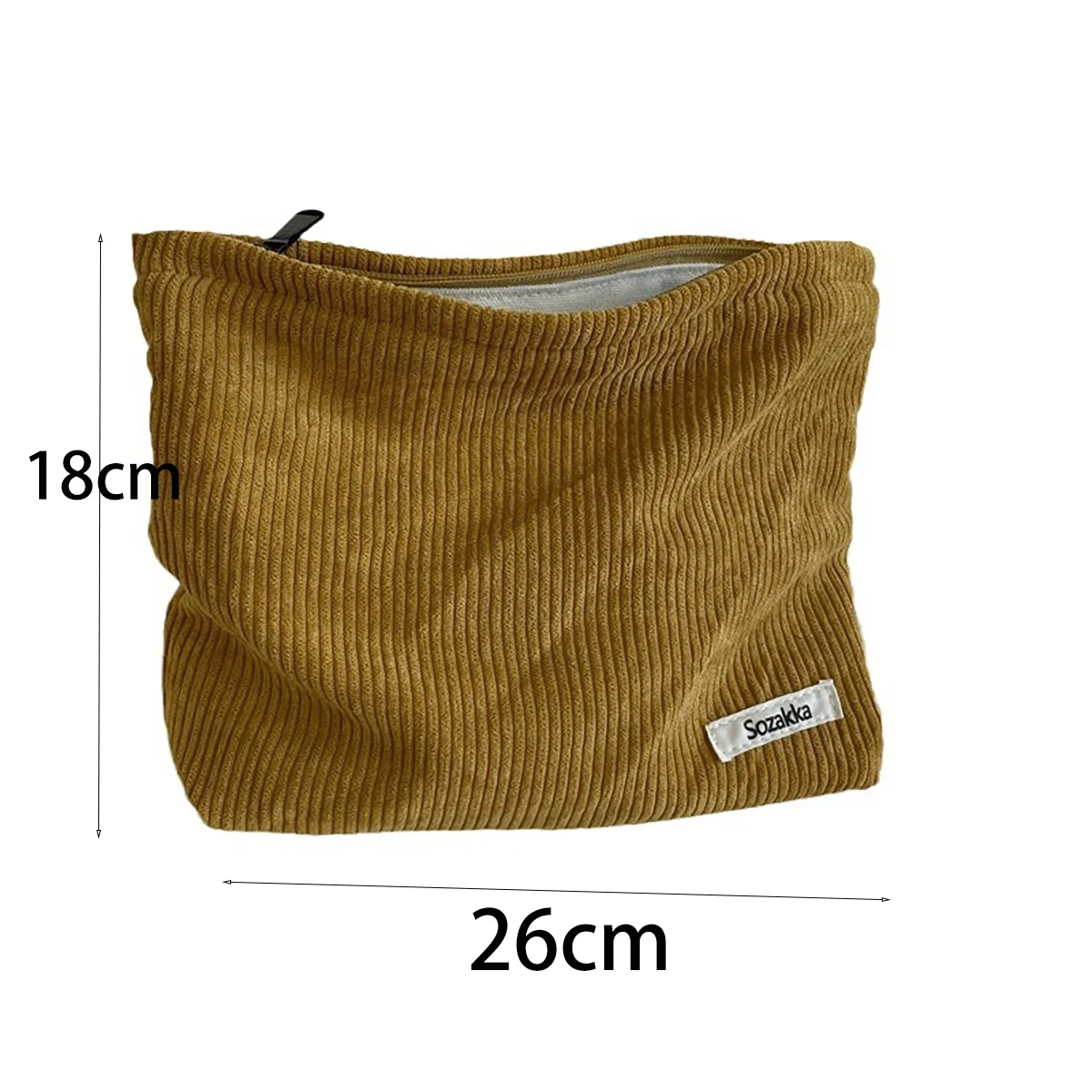 Corduroy Travel Cosmetic Bag Portable Makeup Storage Bag Purses Women Large Capacity Zipper Make Up Organizer Storage Clutch