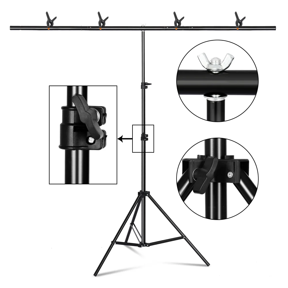 Photography Photo Studio T-Shape Backdrop Background Stand Frame Support System Kit For Video Chroma Key Green Screen With Stand