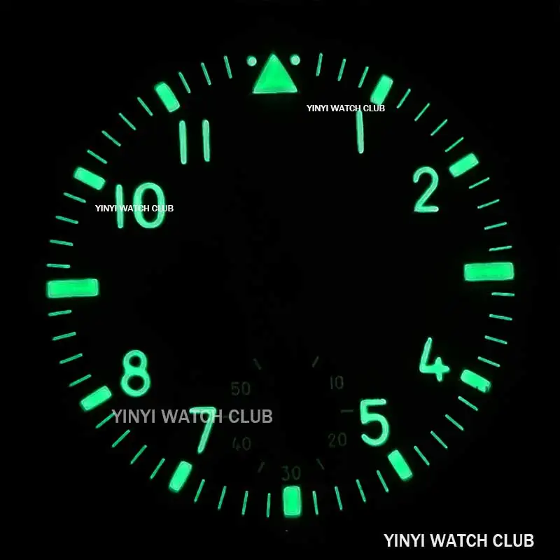 38.8mm Watch dial green Black Purple with night light suitable for ETA6497/6498 ST3600/ST3620 movement watch face