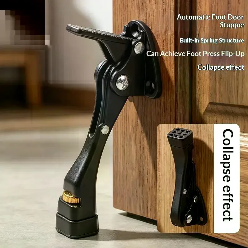 1Pcs Kick Down Door Stopper Anti Collision Non Scratch Easy Pedal Floor Holder Hardware for Bedroom Living Room