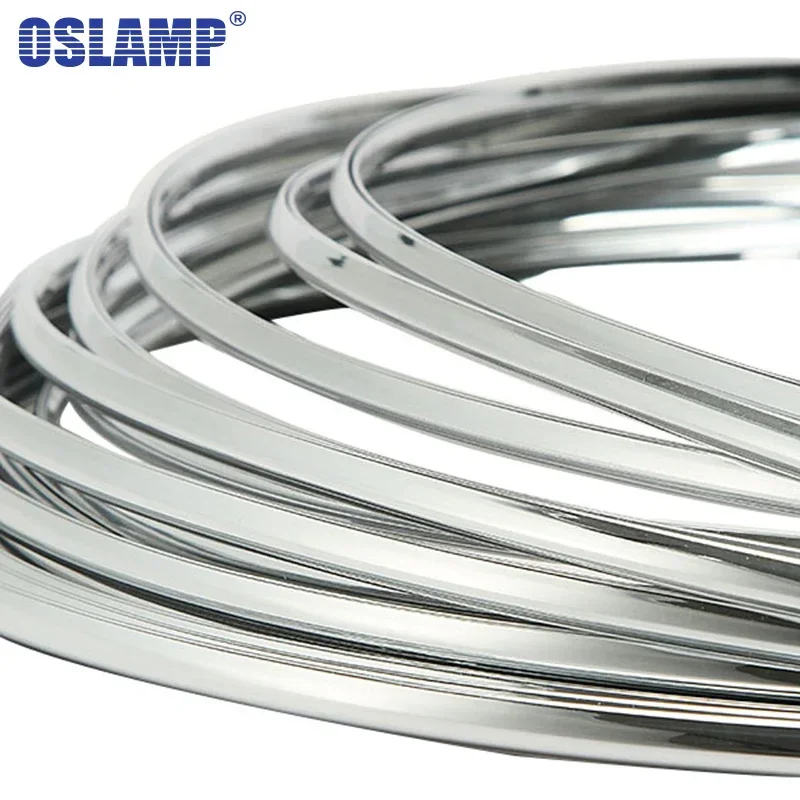 Oslamp 3M 6mm 3Meters Car Chrome Decor Strip Sticker Silver Auto Styling Moulding Trim Strip Body Window Exterior Decoration