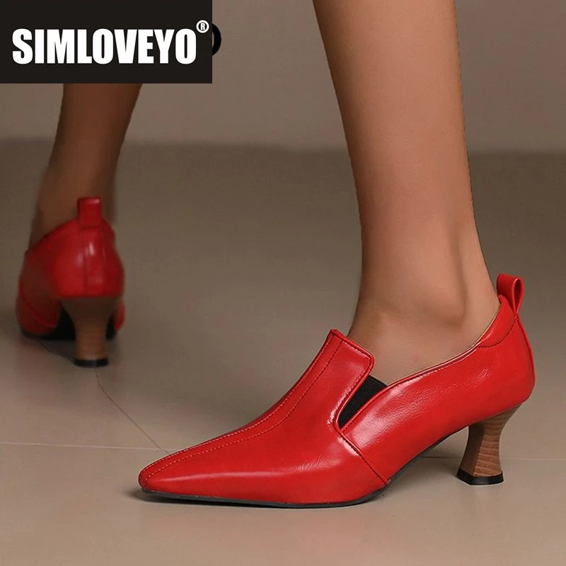 

SIMLOVEYO Новые женские туфли-лодочки в стиле ретро с квадратным носком на каблуке 5,5 см, без шнуровки, большие размеры 49 50, повседневная лаконичная повседневная женская обувь на весну
