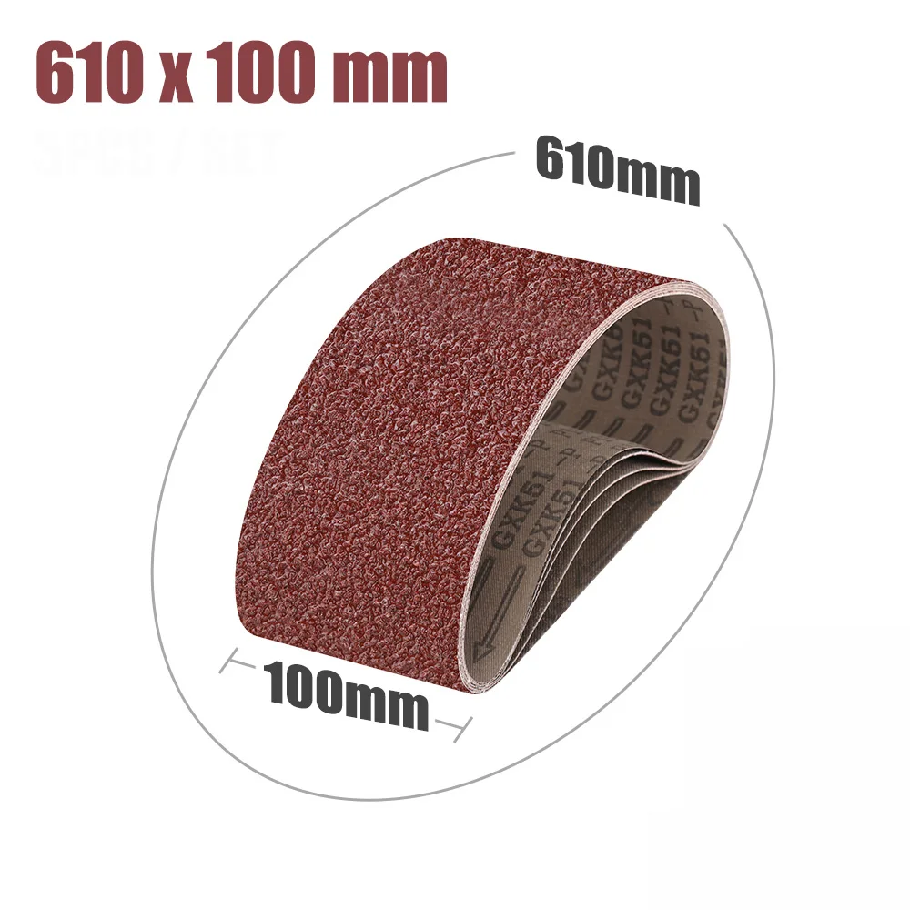 10Pcs 610x100mm Abrasive Belts Sanding Belt Grit60-400 Abrasive Screen Band Sander Belt Sanding Machine Tool for Belt Grinder