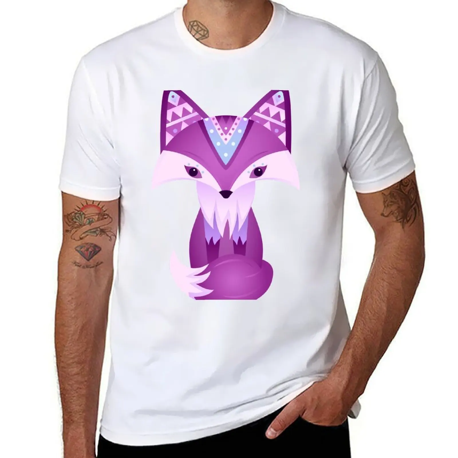 

Mystical Woodland Fox (Purple) T-Shirt t shirt men 100% cotton luxury brand man tshirt T-Shirt