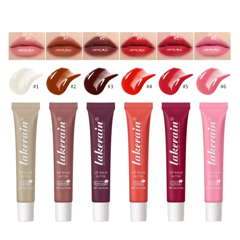 Butter Lip Balm Long Lasting Nourishes Moisturizes Soothes Lips Jelly Lip Gloss Oil Beautifying Smoothing Lip Care Balm Makeup