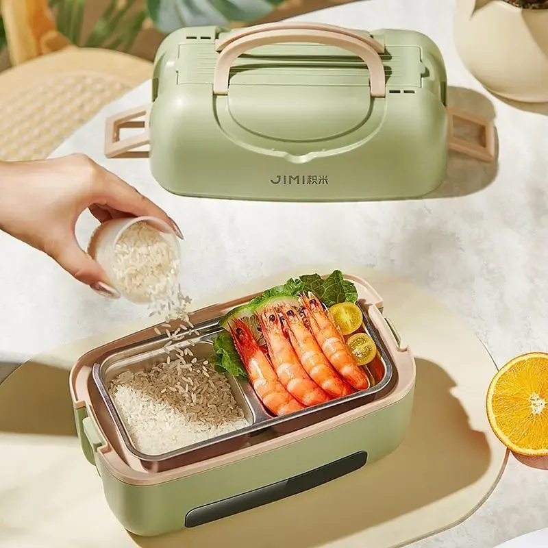 Electric lunch box. Plug-in for heating and preservation. Office use. For office workers' hot meals.