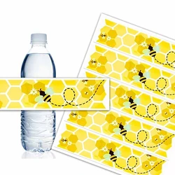 Bee-themed party decorations, boy or girl birthday water bottle labels, 15