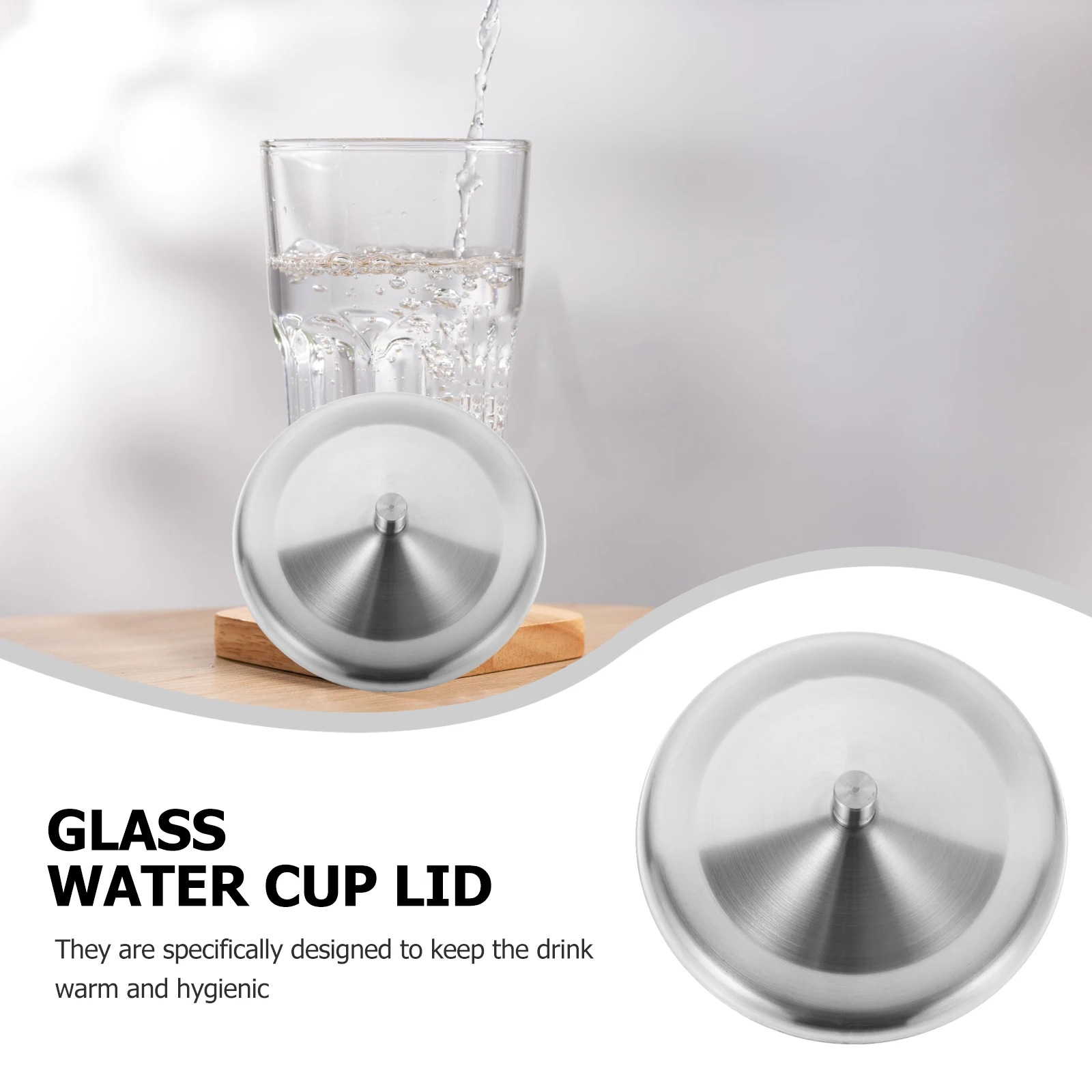 

4 Pcs Mug Cover Stainless Steel Lid Cup Tumbler Lids for Cups Silver Leak-proof