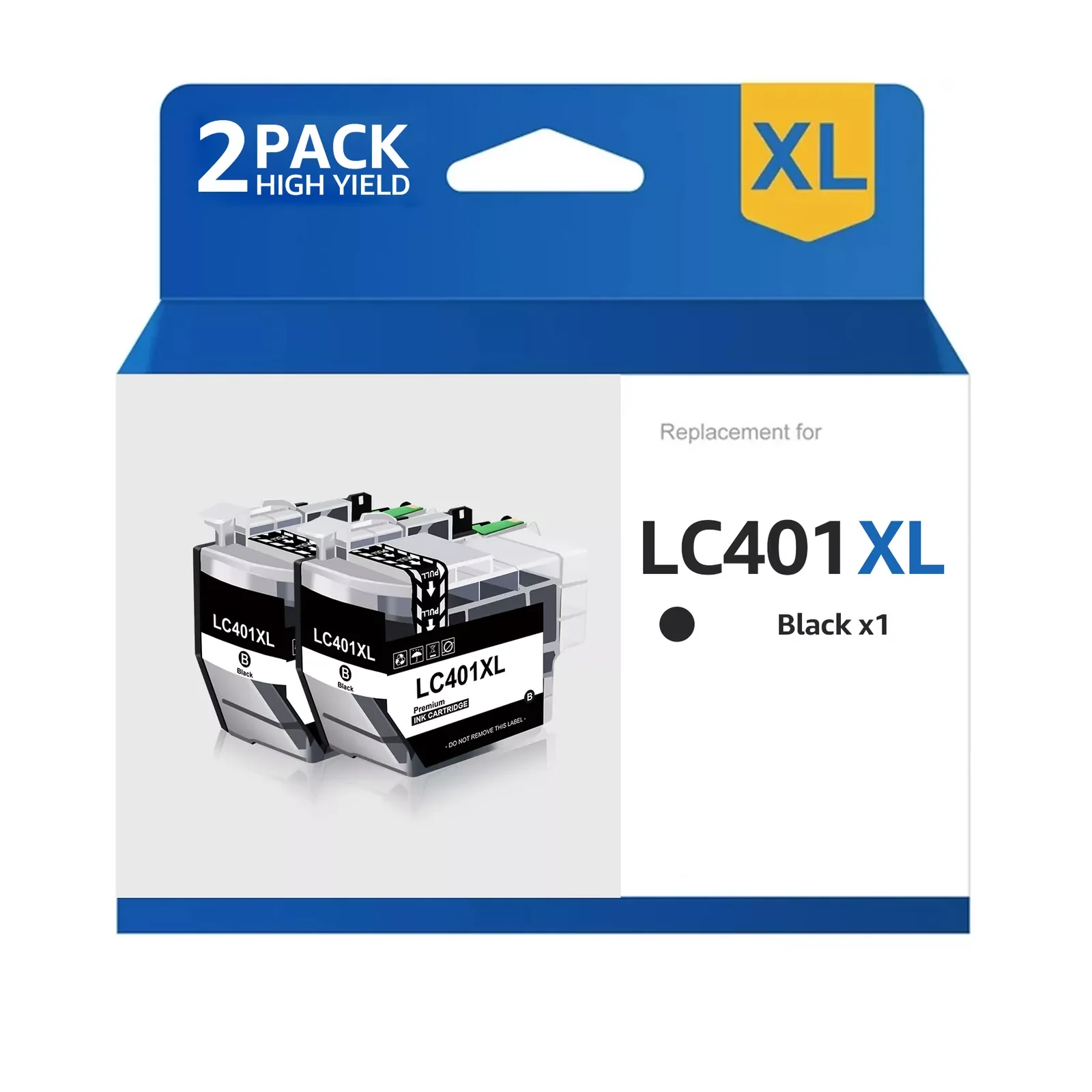 2Pack LC401XL Ink Cartridge compatible with Brother MFC-J1010DW MFC-J1170DW