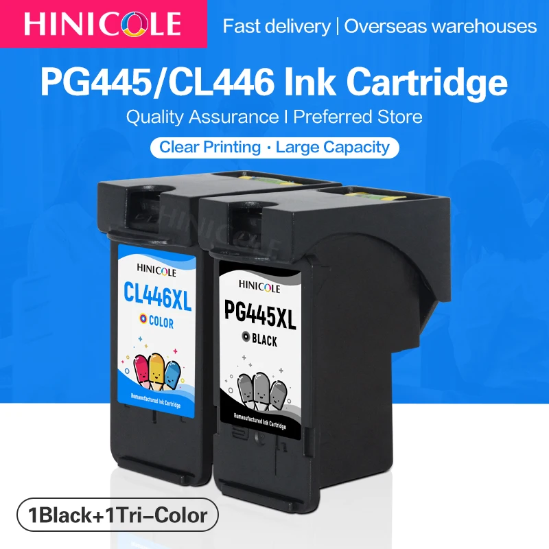 HINICOLE PG 445 CL 446 XL 잉크 카트리지, Canon PIXMA MX494 MG2440 MG2540 MG2540S MG2940 MG2942 MG2944 IP2840 프린터