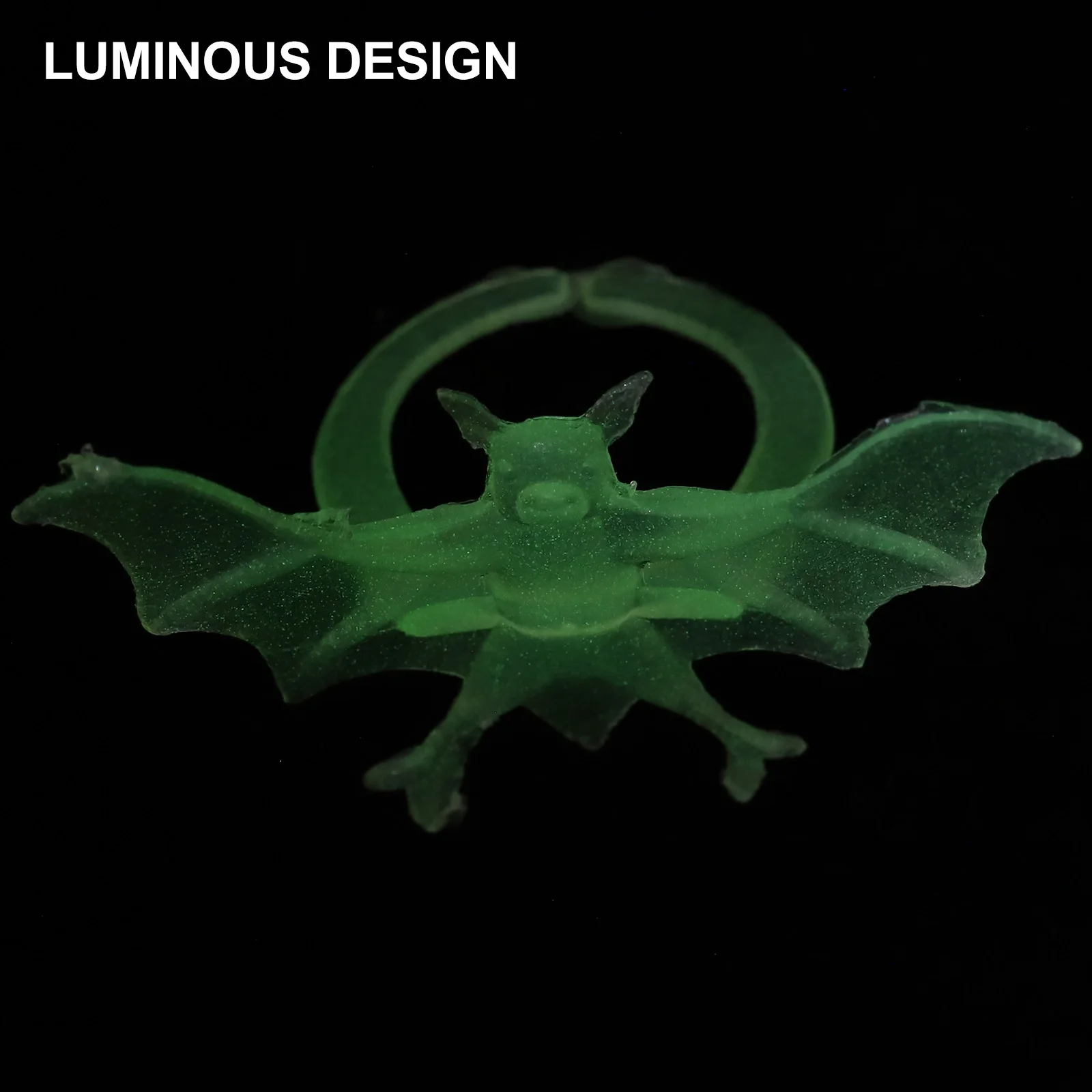 

1Set Halloween Bat Ring Durable Plastic Open Adjustable Rings Luminous Flashing Party Ring Luminous Rings for Halloween