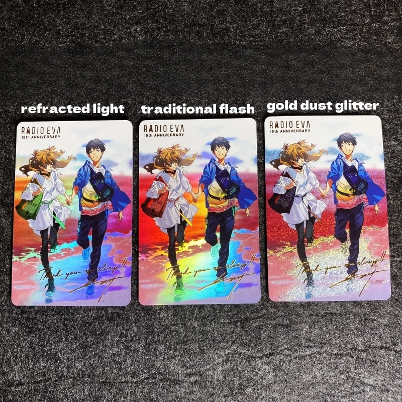 6pcs/set Ayanami Rei Katsuragi Misato Asuka Langley Soryu Refraction Flash Card Anime Classics Game Collection Cards Toy Gift