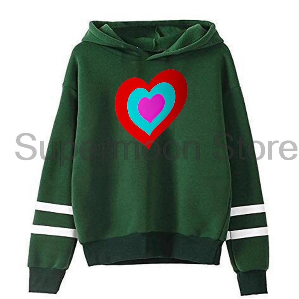 Merch Eurovision 2025 Heart Hoodie Pocketless Parallel Bars Sleeve Streetwear Men Women Hooded Sweatshirt