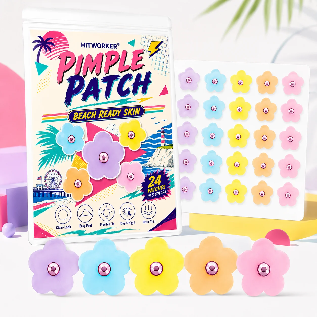 125PCS Pimple Cover Patches, Clear-Look Hydrocolloid Beauty Patches For Day And Night Use, Easy Peel Spot Cover