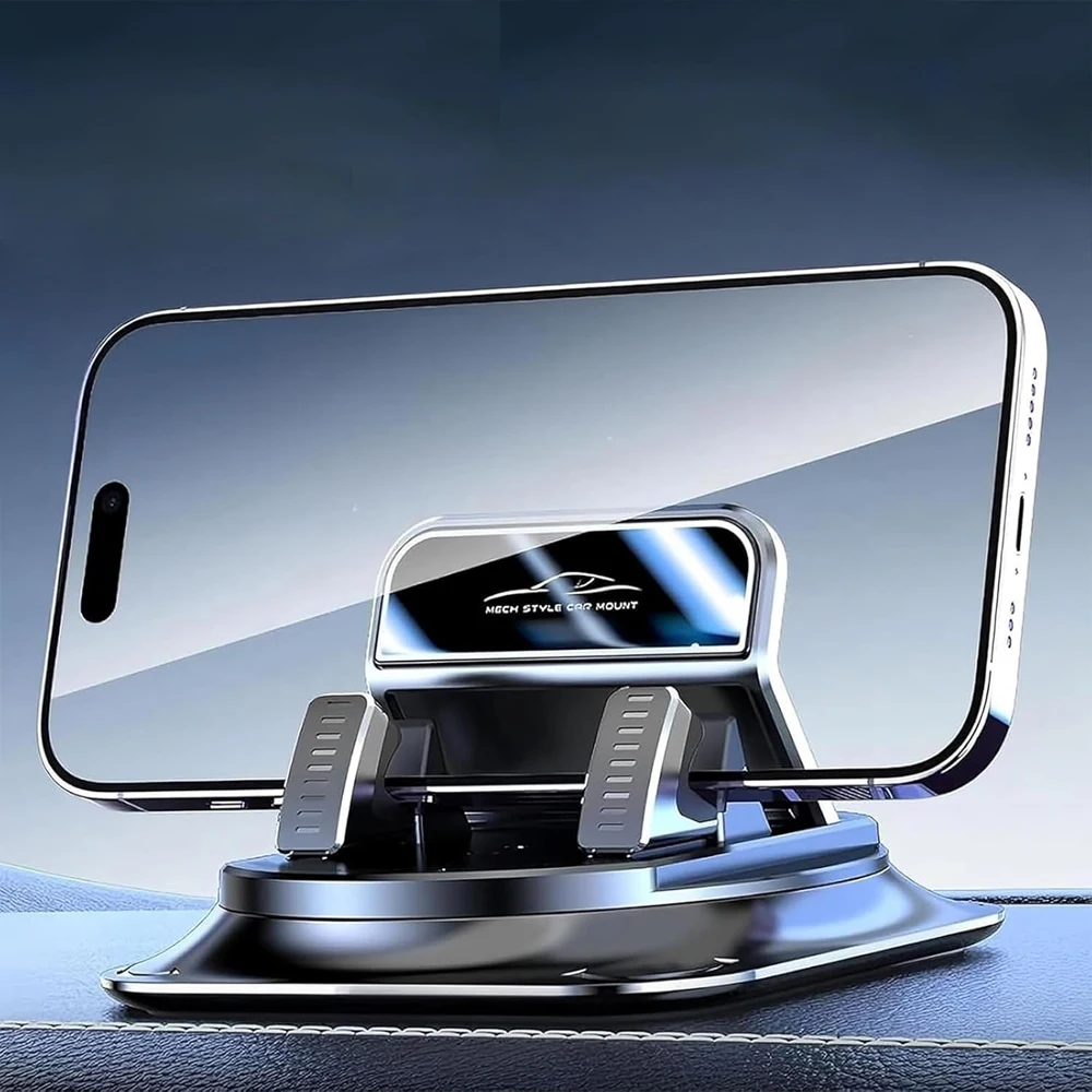 Full-Rotation Car Dashboard Holder, Anti-Skid Phone Stand, Universal Auto Bracket Supports Both Landscape & Portrait Modes
