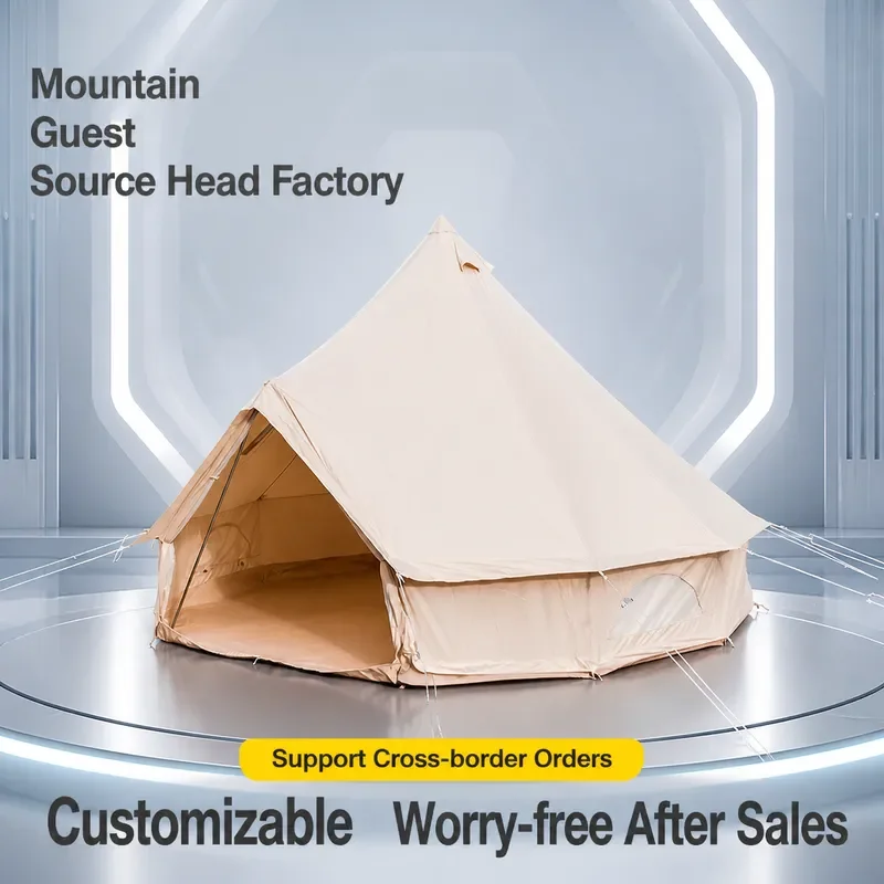 for MOUNTAINHIKER Vintage Waterproof Cotton Pyramid Tent with Chimney for Outdoor Camping Guest Yurt