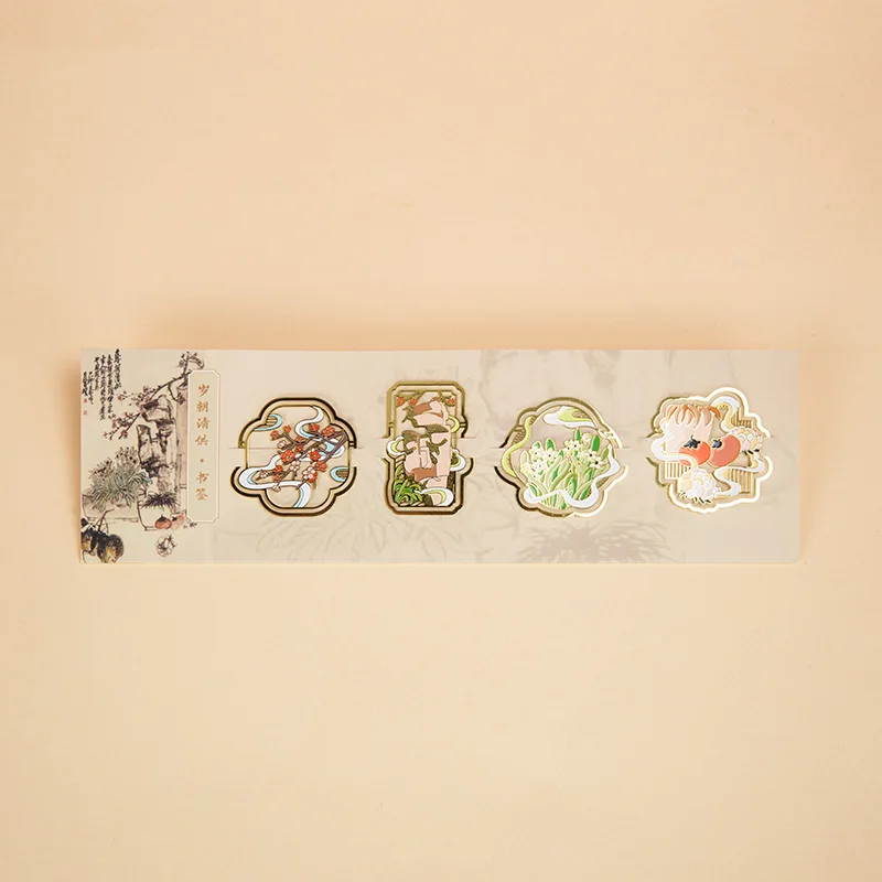 Elegant Zinc Alloy Bookmark for Lunar New Year Ritual Display Unique Design Book Markers