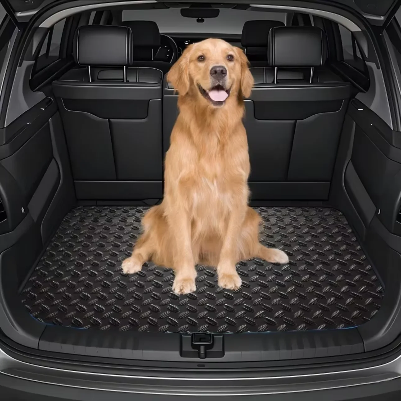 1pc Fit Car Trunk Liner Compatible for Most Vehicles - Heavy-Duty with Rhombus Mesh Design, Cargo Mat for SUV, Sedan