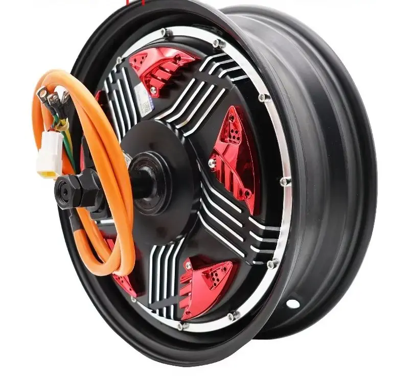 High Quality Accessories for Brushless DC Hub Motor 72V12 Inch 35H2000W Electric Motorcycle Motor Red V5