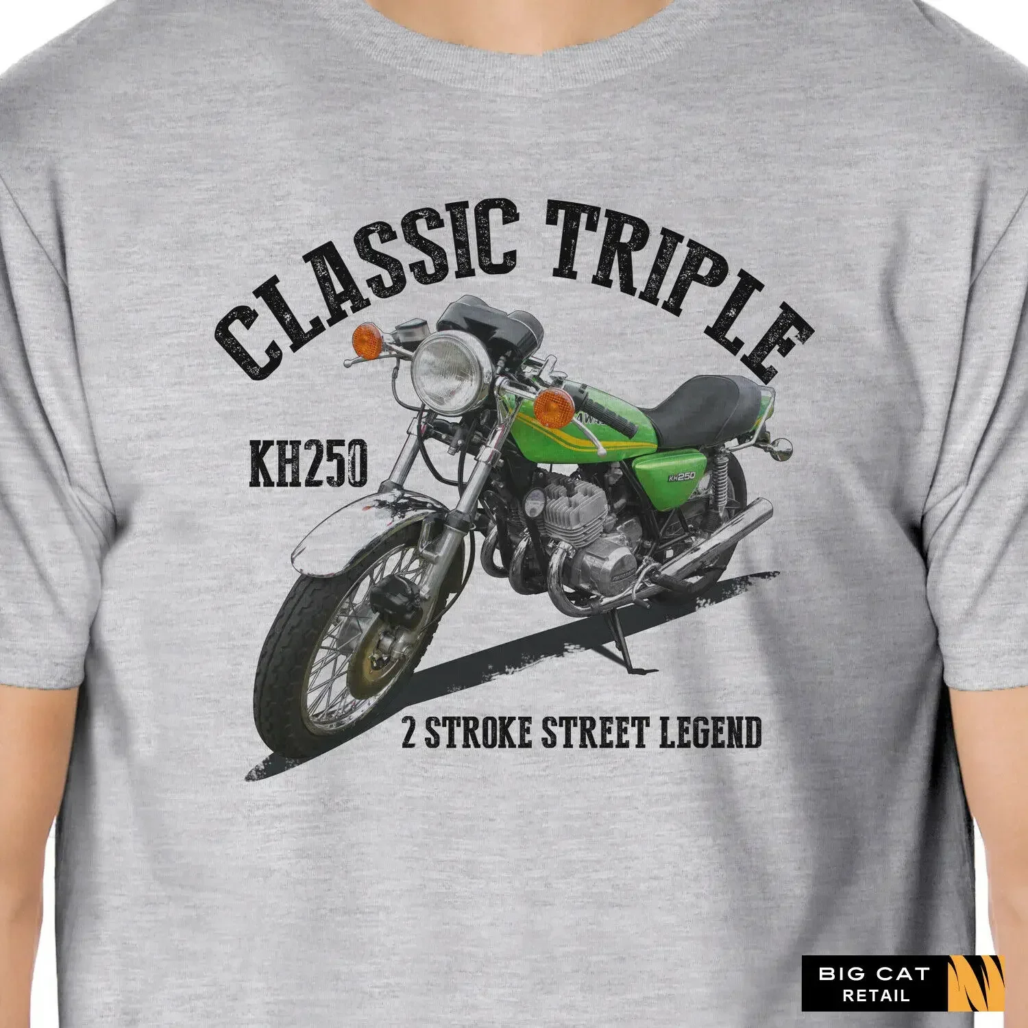 Classic Japanese KH250 Two-Stroke Triple Motorcycle T-Shirt 100% Cotton O-Neck Short Sleeve Casual Mens T-shirt Size S-3XL