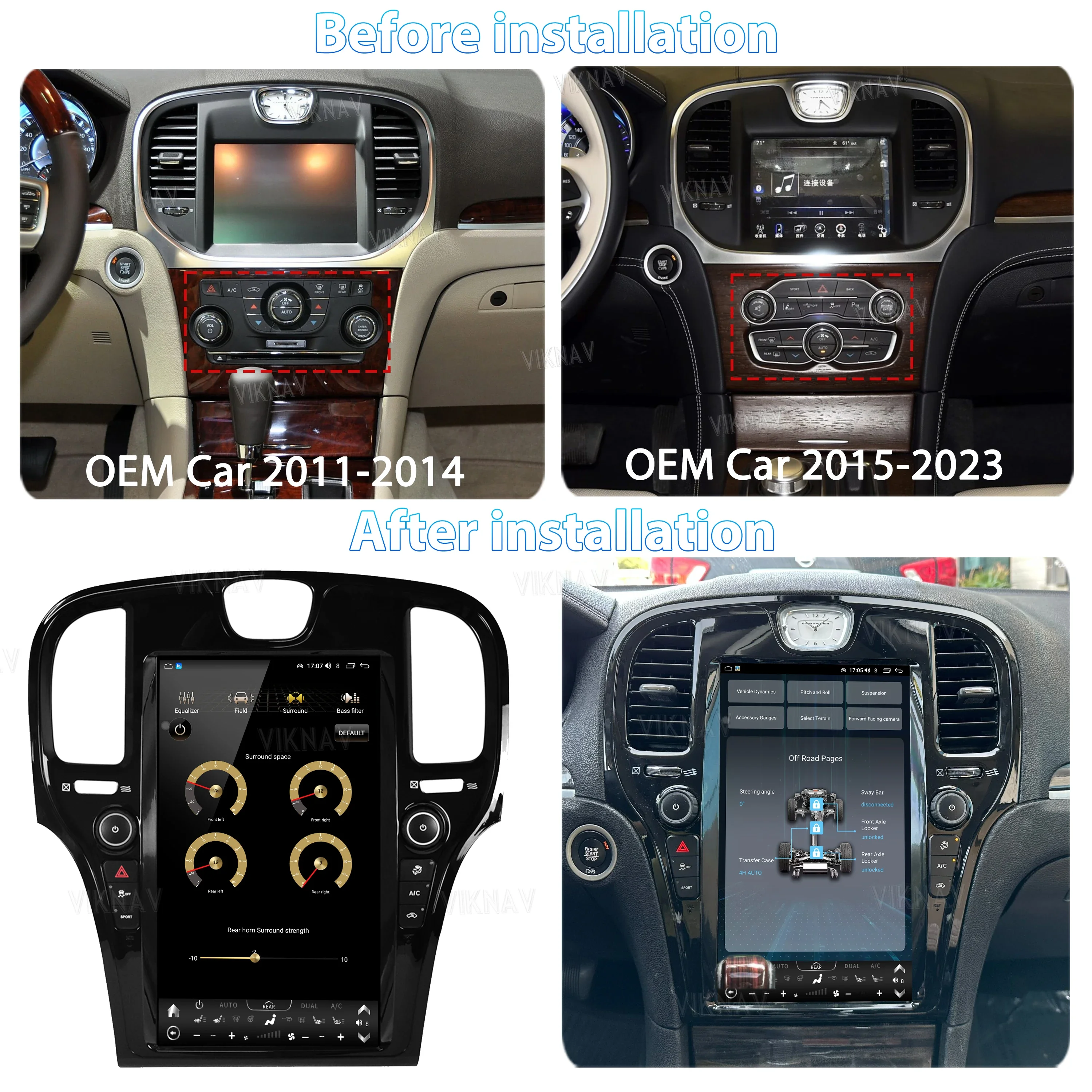 Android Car Radio For Chrysler 300 300C 300S 2011-2023 GPS Navigation Wireless Carplay Auto Stereo Video Multimedia Player