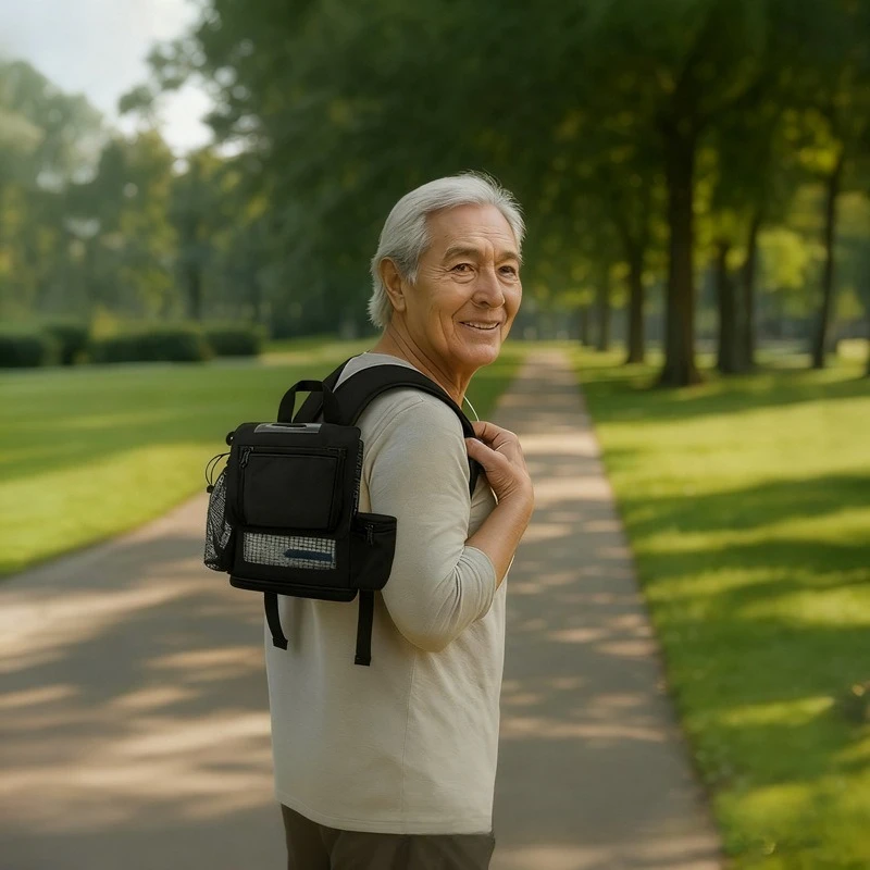 Lightweight Oxygen Bag Oxygen Concentrator Backpack Portable Black Compatible with Inogen One G5&Rove 6 Oxygen Concentrator Bag view 6