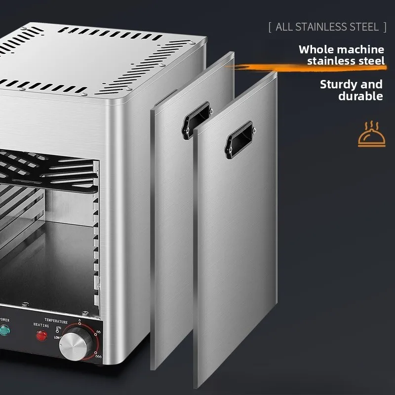 Commercial 800°C Steak Grill Machine Smokeless Adjustable Temp Timer Stainless Steel
