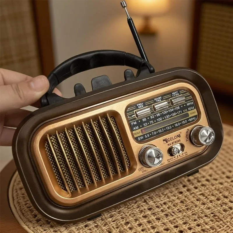 Caixa De Som Am Fm SW 3 Band Radios with Solar Panel Multi Functional Portable Music Player Retro Design TF Bluetooth Speaker