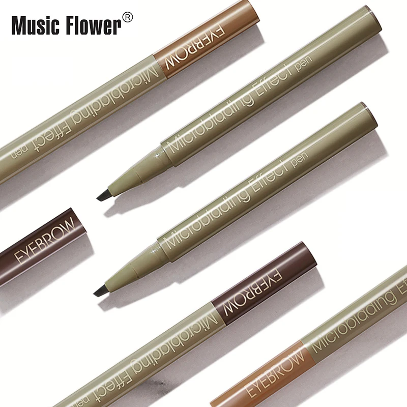 Music Flower Easy to Wear Eyebrow Pencil Eye Brow Cream Eyes Makeup Cosmetics Waterproof Eyebrows Enhancer Liquid Matte Brow Pen