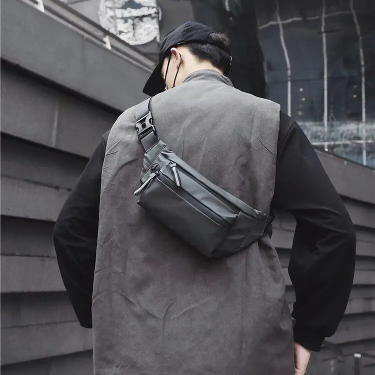 Men's Waterproof Fanny Pack Cycling Chest Bag - close-up view