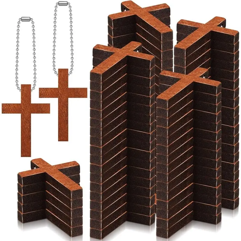 

Top Sale 300 Pcs Mini Wooden Cross-Bulk Charms Small Wood Cross-Pendant Hanging Ornament For Men Women DIY Necklace Bracelet