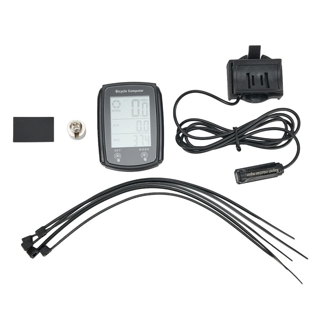 Cycling Bicycle Computer Set ABS Material ABS Backlight Feature Speed Odometer Wired Speedometer Bicycle English