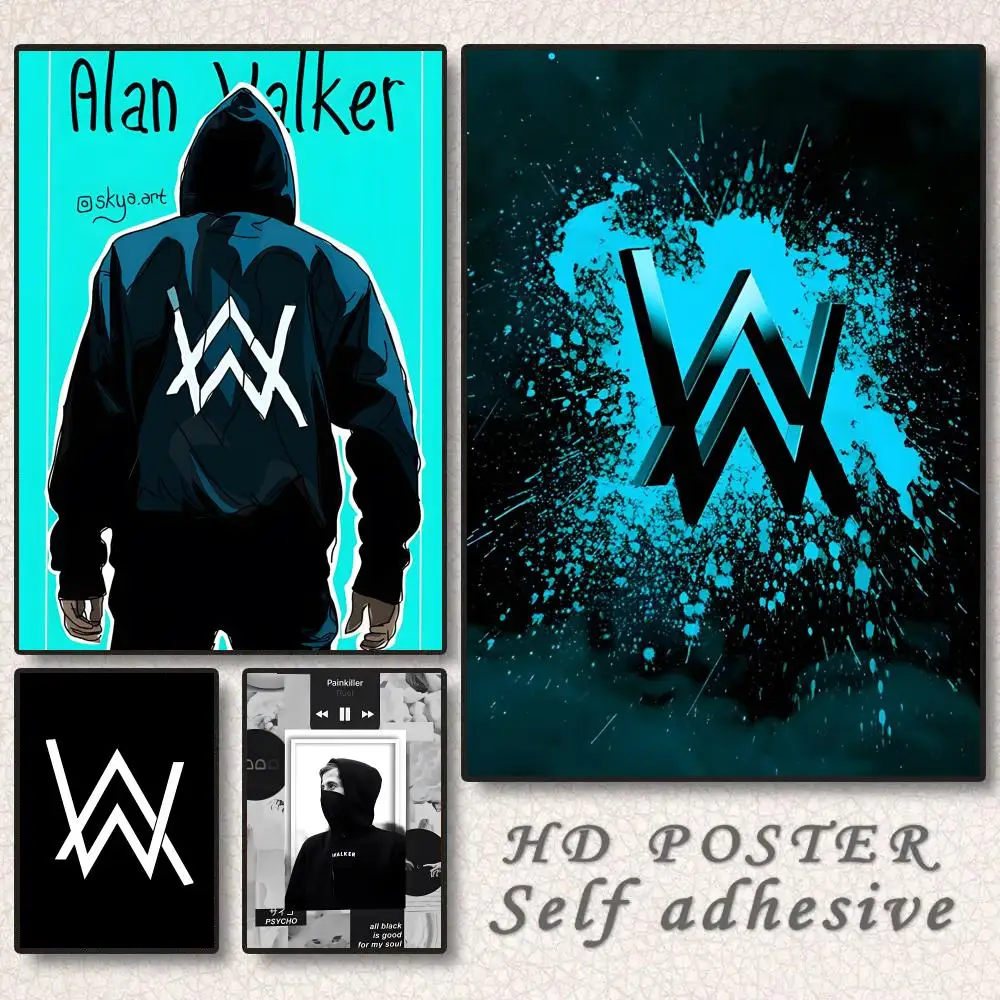 A-Alan Walker DJ Poster Wall Art Sticker Mural Photo Print Decorative Poster for Living Room Home Decor