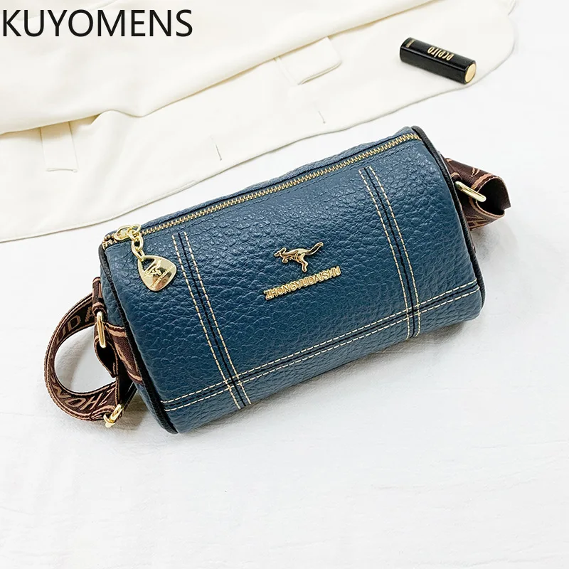 Women Genuine Leather Ladies Handbags Female Tote Sac High Quality Solid Color Genuine Leather Shoulder Crossbody Bags For