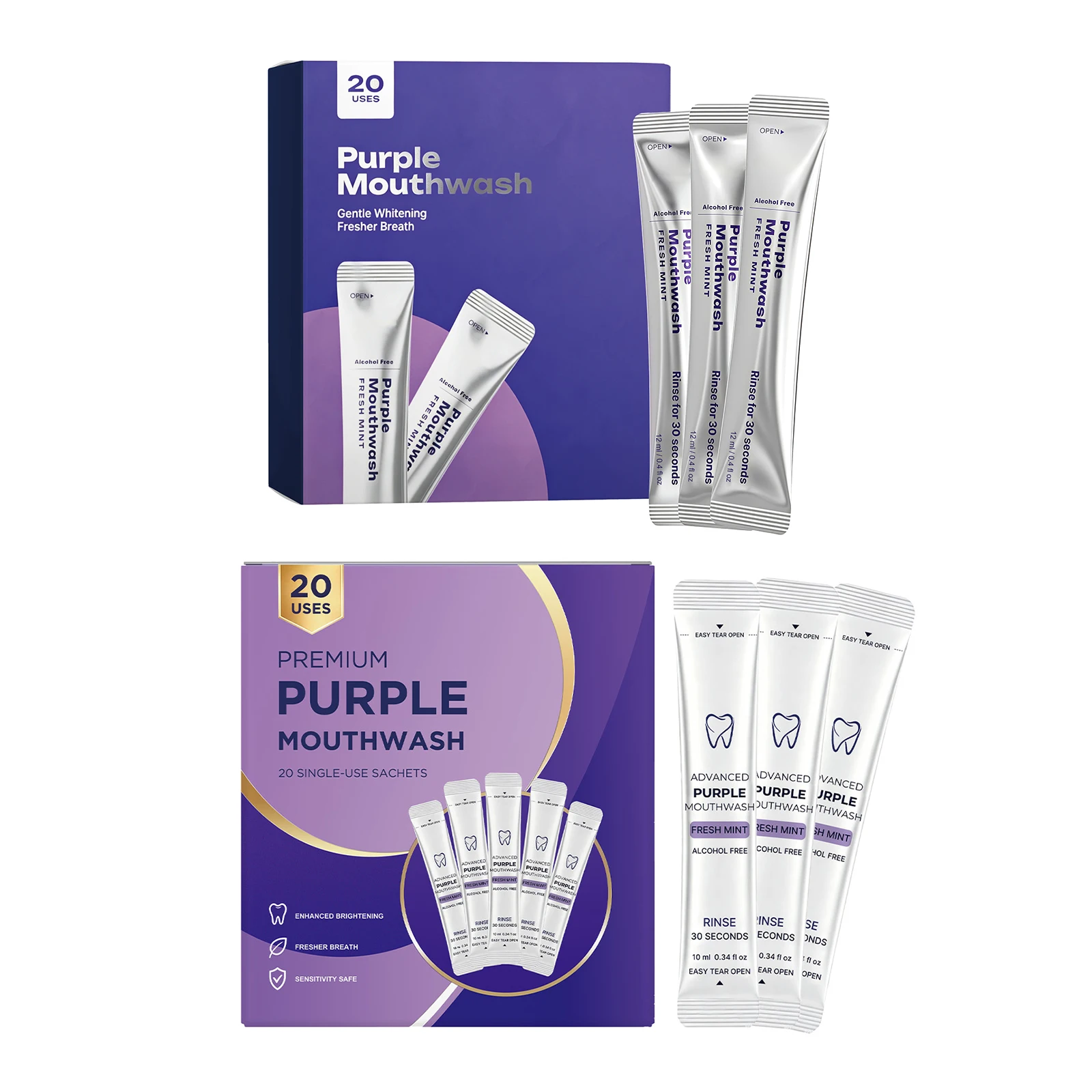 Purple Mouthwash Whitens Teeth Deep Cleaning and Polishing Yellow Teeth Plaque Removalfresh Breath Oral Care Gum Protection