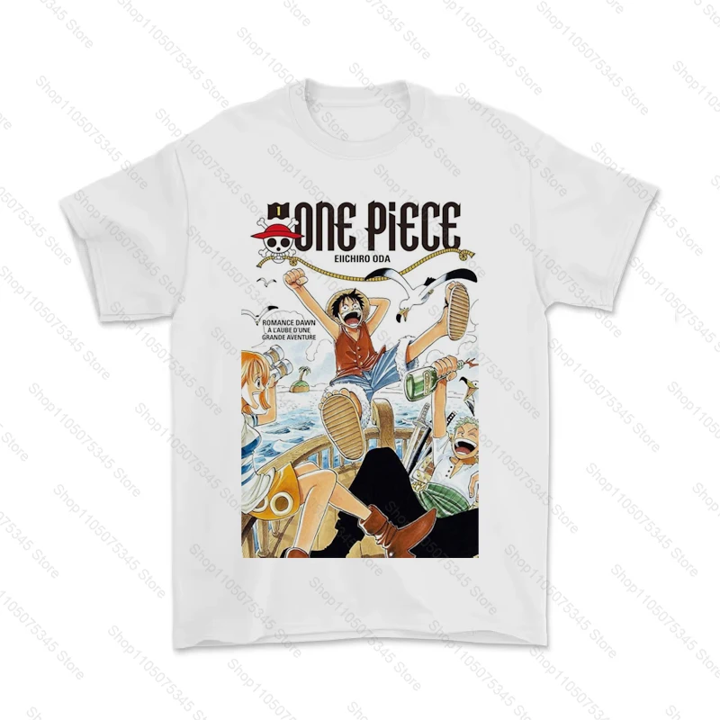 Camisetas de una pieza Luffy Anime japonés Vintage verano algodón hombres camiseta pantalón corto Casual manga ropa de calle Tops camisetas hombre ropa